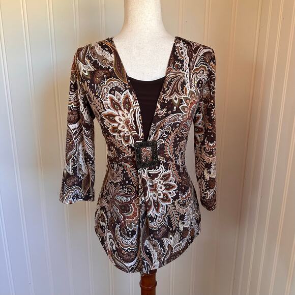 Vintage 90s/y2k Fairy Brown Top M - Picture 1 of 7